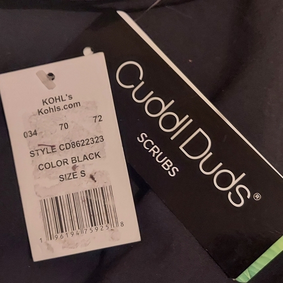 Cuddl Duds Scrub Slim Cargo Pant Size S Nurse Black NWT Athletic Jogger Comfort - Picture 5 of 5